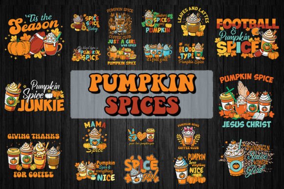 Autumn Pumpkin Spices SVG Bundle for T-Shirt Designs