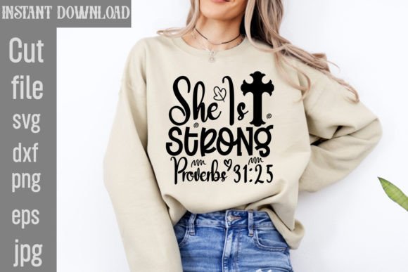 She is Strong Proverbs 31 25 SVG Cut Fil Freebies