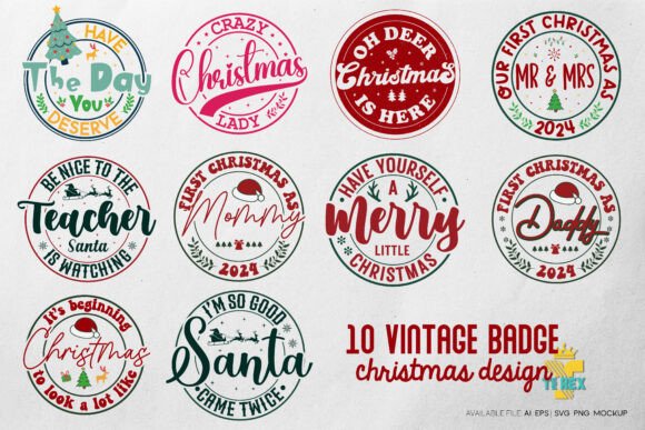 Vintage Badge Christmas Design